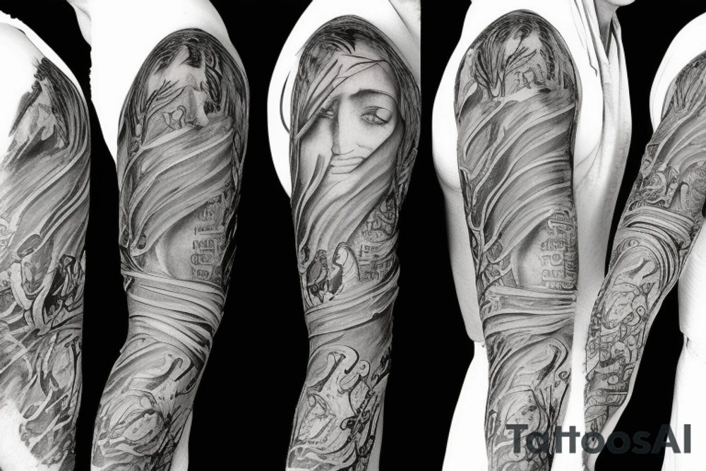 biblical arm sleeve tattoo idea