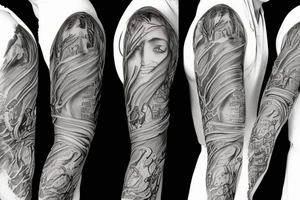 biblical arm sleeve tattoo idea