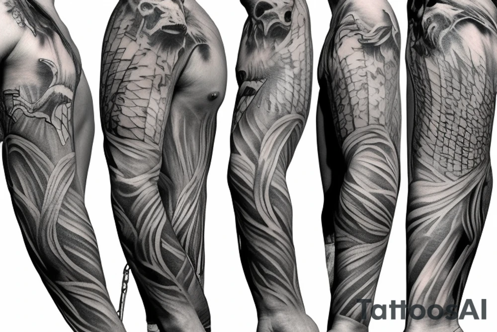 biblical arm sleeve tattoo idea