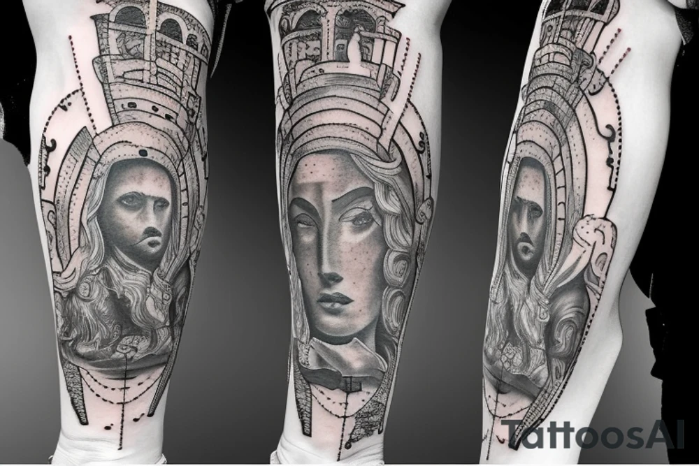 biblical arm sleeve tattoo idea