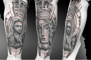 biblical arm sleeve tattoo idea