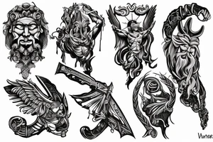 warrior of Christ arm sleeve tattoo idea
