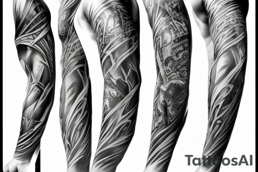 warrior of Christ arm sleeve tattoo idea