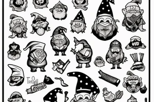 Gnome smoking a joiny tattoo idea