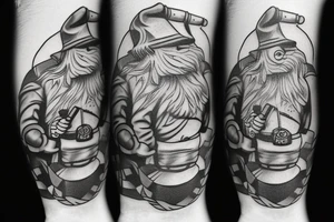 Gnome smoking a joint tattoo idea