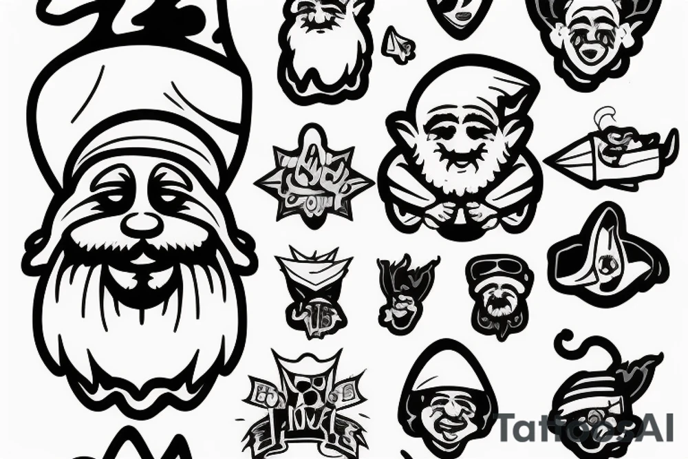 Gnome smoking a joint tattoo idea