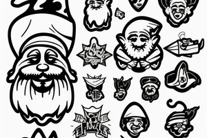 Gnome smoking a joint tattoo idea