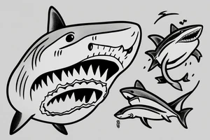 Shark and a mouse in love tattoo idea