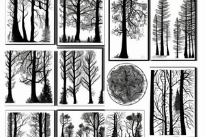forest image with trees and river tattoo idea