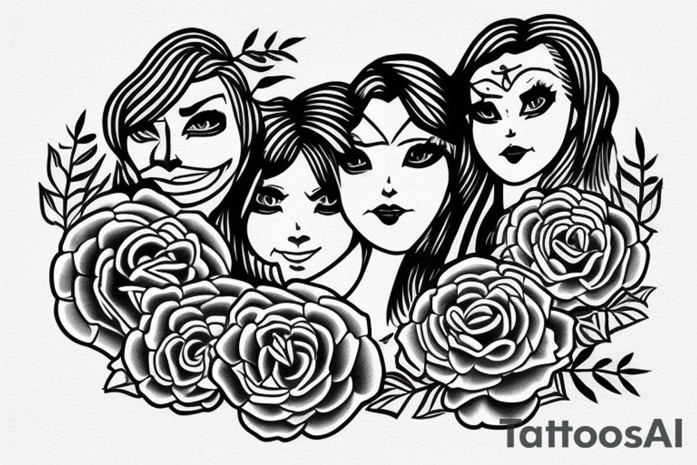 a 3 member of a family tattoo idea