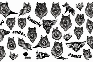 family a 3,abstract,wolfs tattoo idea