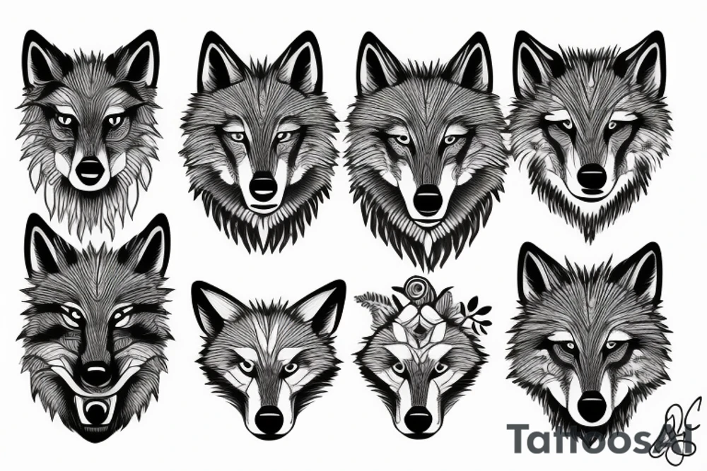 family a 3,abstract,wolfs tattoo idea