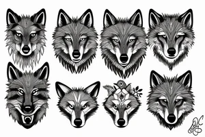 family a 3,abstract,wolfs tattoo idea
