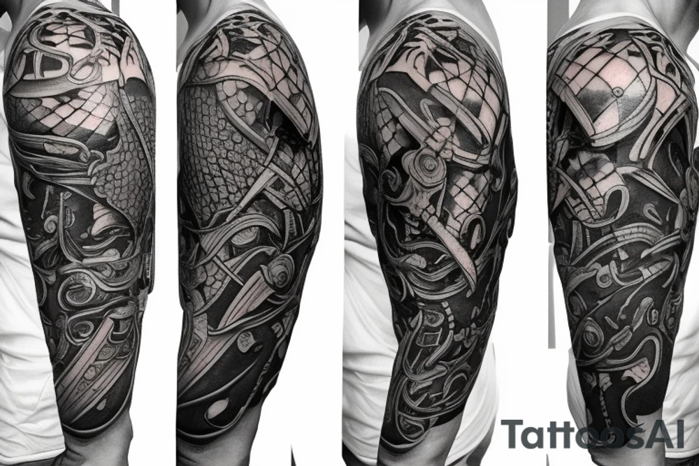sword tricep tattoo tattoo idea