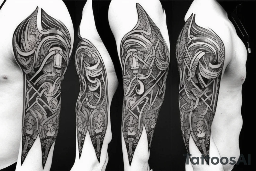 sword tricep tattoo tattoo idea