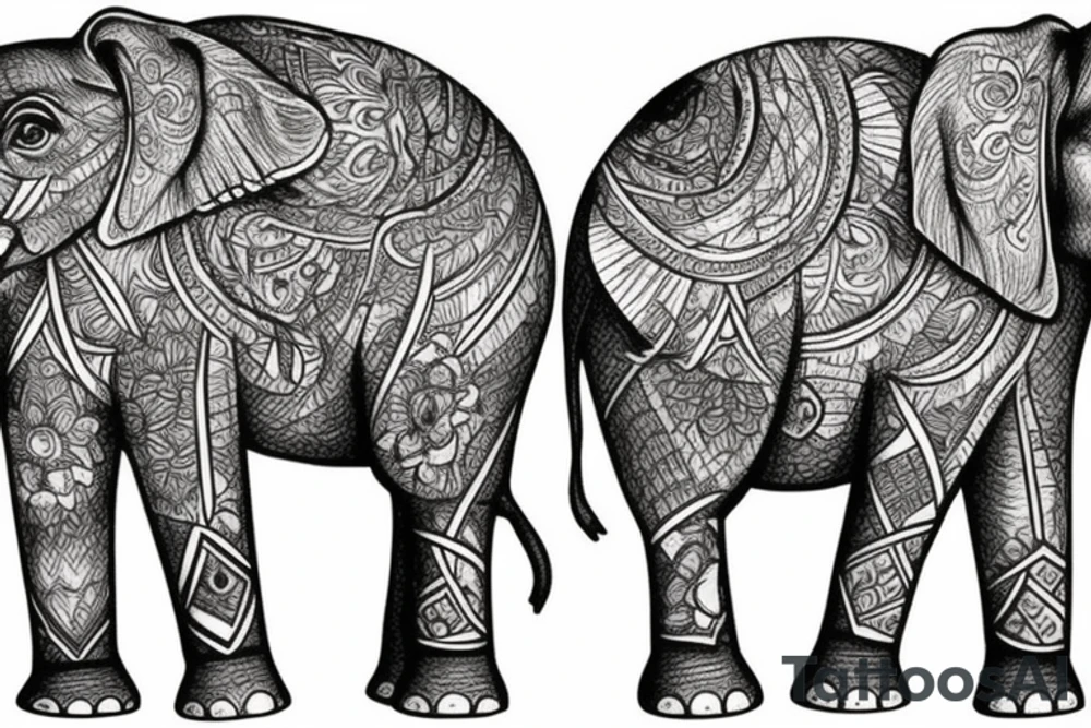 elephant facing tattoo idea