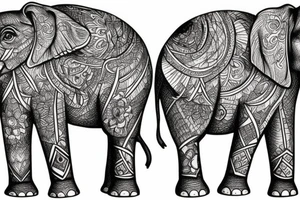 elephant facing tattoo idea