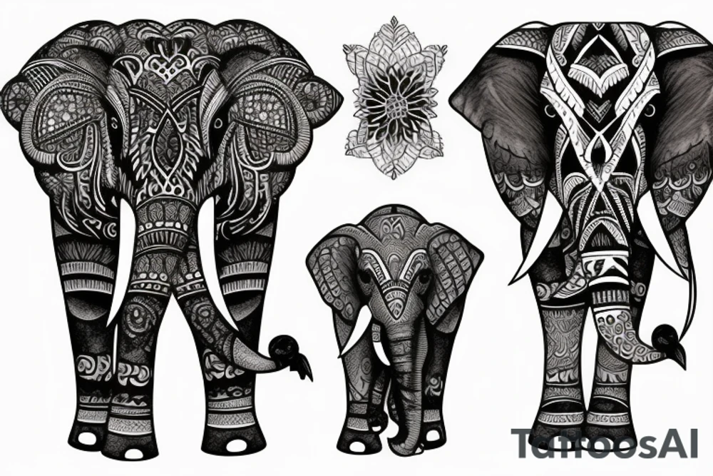 elephant facing tattoo idea