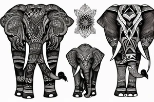 elephant facing tattoo idea
