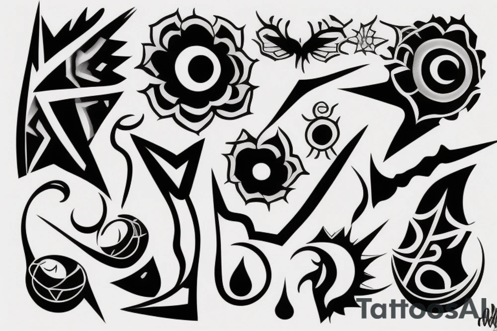 small abstract minimalistic neotribal tattoo idea