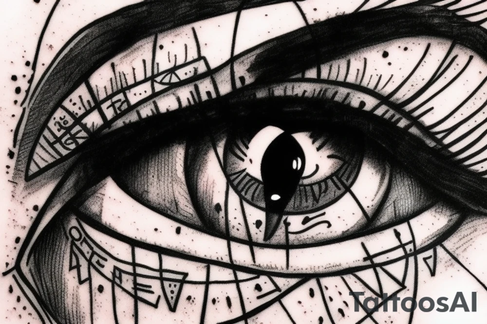 Eye with a powerfull quote tattoo idea