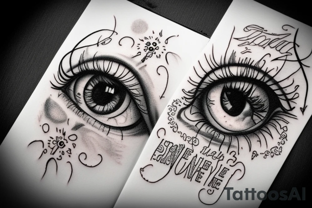 Eye with a powerfull quote tattoo idea