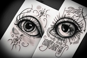 Eye with a powerfull quote tattoo idea