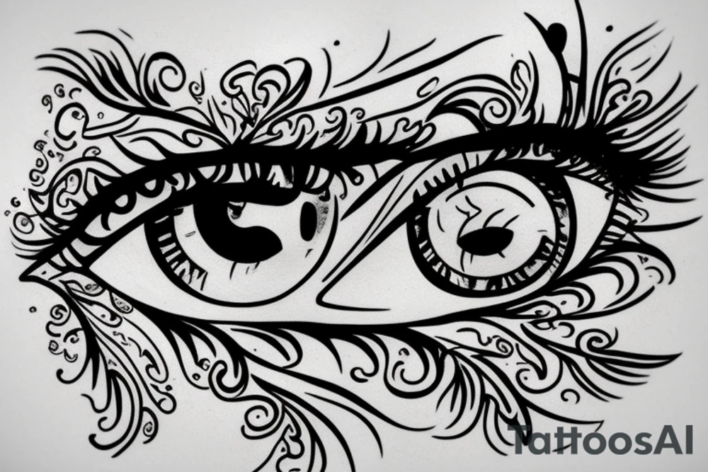 Eye with a powerfull quote tattoo idea