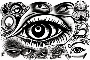 Eye with a powerfull quote tattoo idea