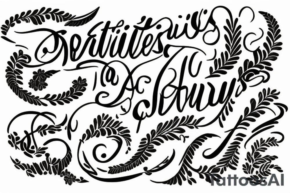 Jusqu'ici tout va bien in beautiful cursive handwriting tattoo idea