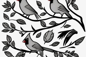 Cardinal on a branch tattoo idea