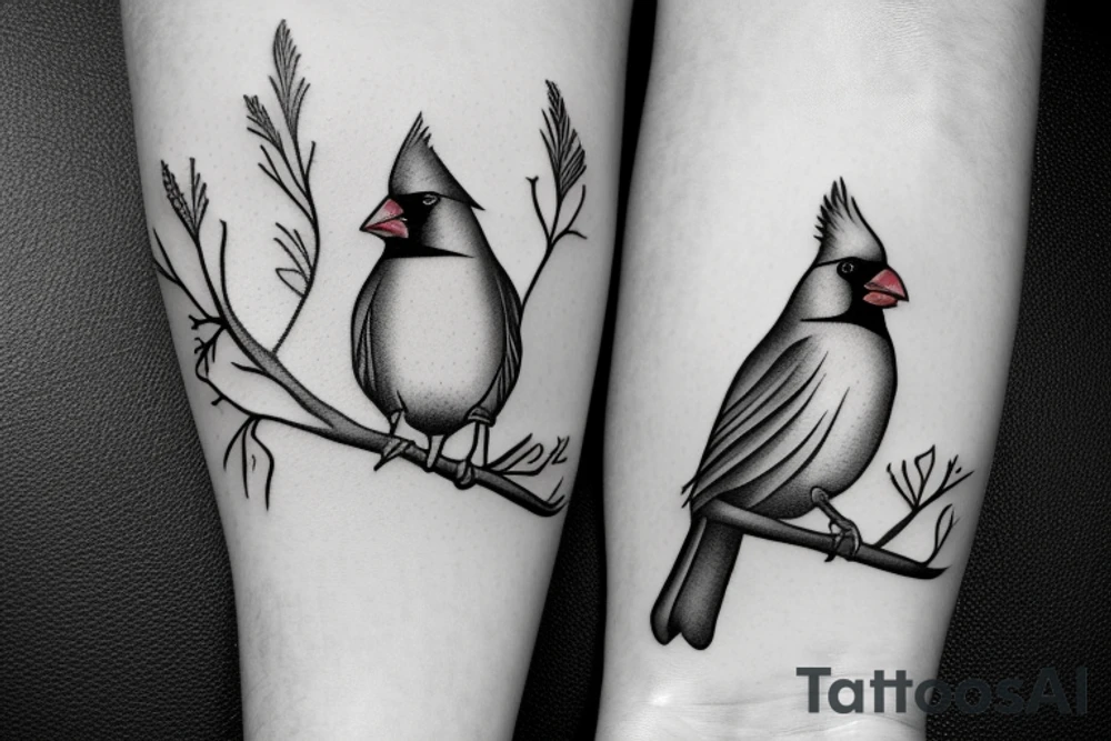 Cardinal on a branch tattoo idea