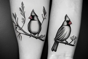 Cardinal on a branch tattoo idea