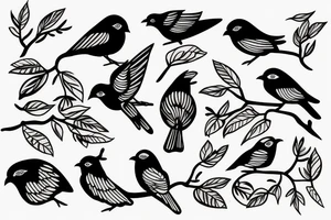 Bird on a branch tattoo idea