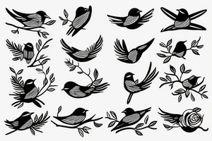Bird on a branch tattoo idea