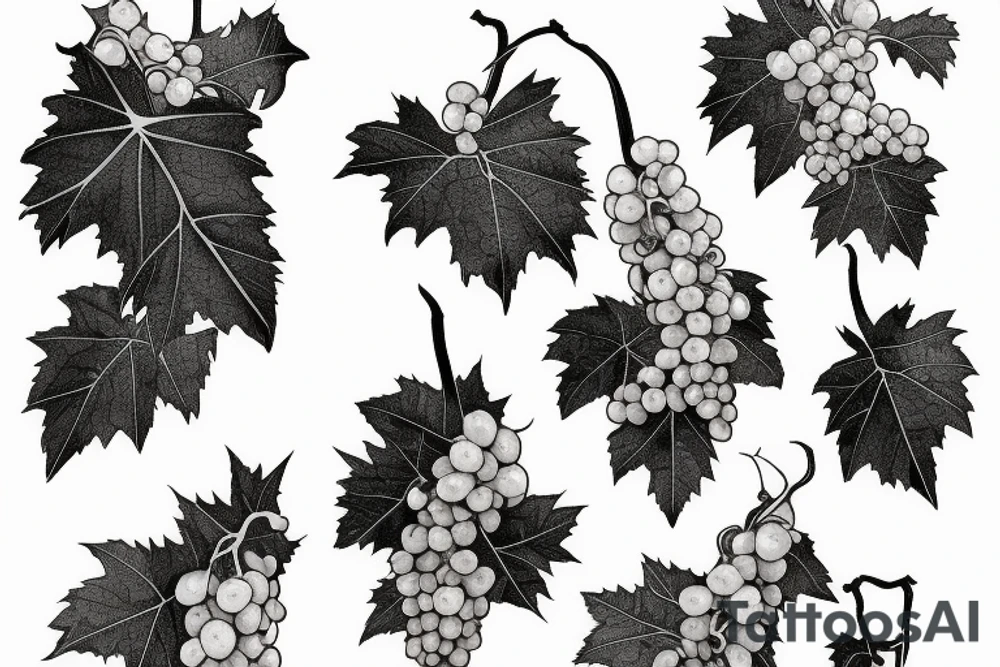 grape vines grapes leafs tattoo idea