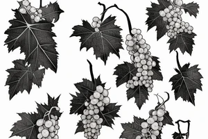 grape vines grapes leafs tattoo idea