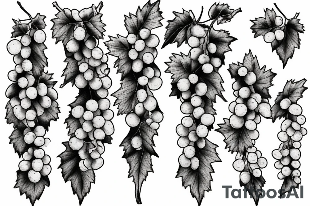 grape vines grapes leafs tattoo idea
