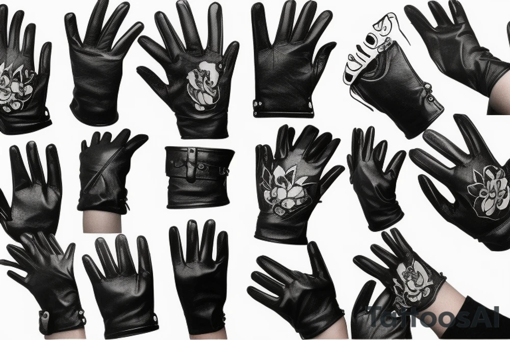 leather jacket leather gloves tattoo idea