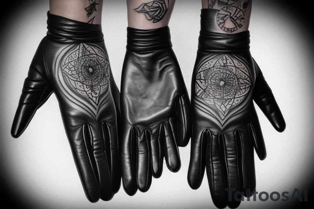 leather jacket leather gloves tattoo idea