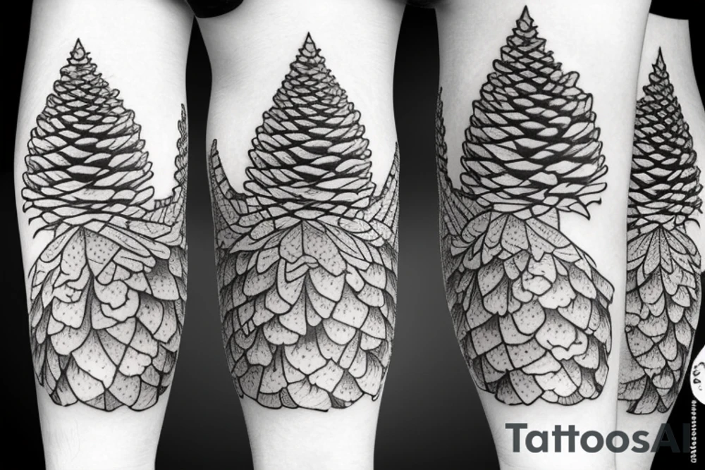 Pinecone Mountain Range tattoo idea