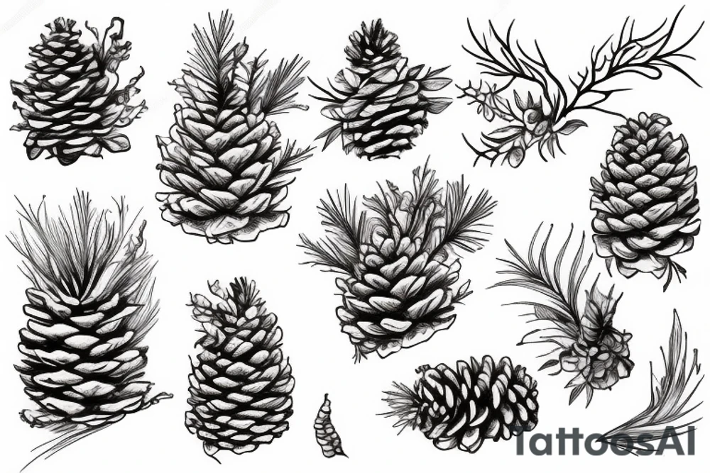 Pinecone Mountain Range tattoo idea