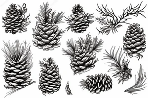 Pinecone Mountain Range tattoo idea