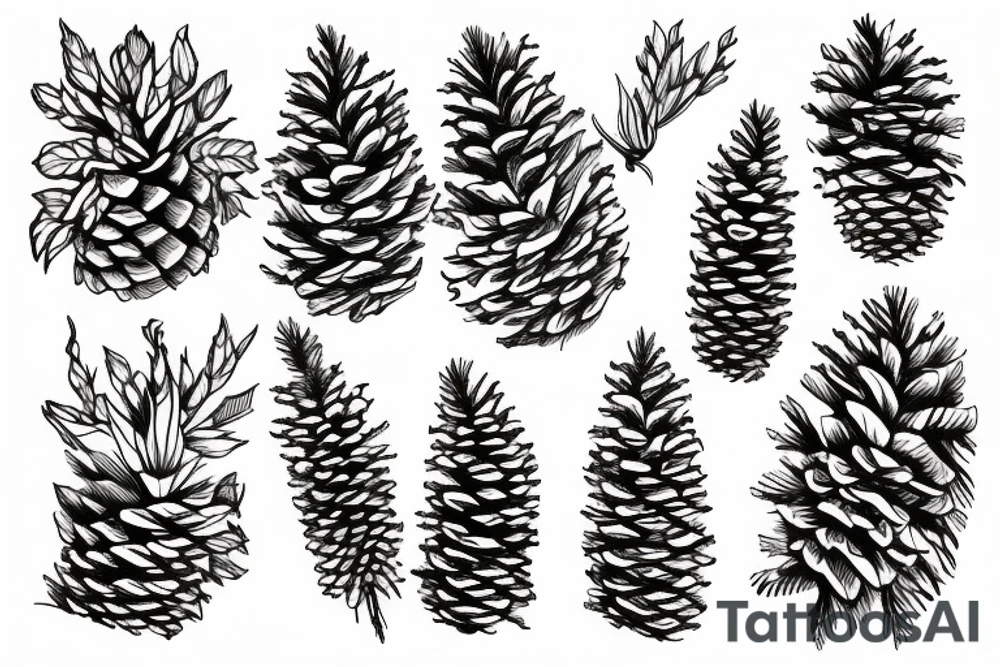 Pinecone Mountains tattoo idea
