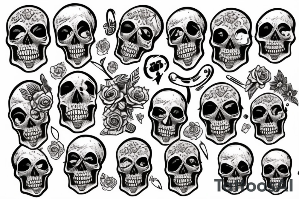 hipster skull tattoo idea
