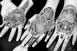 Hands holding pinkies, bound together through space and time for 500 years tattoo idea