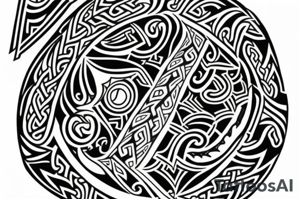 Viking tattoo Maori inspired chest tattoo idea