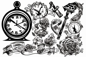 hammer breaking clock tattoo idea