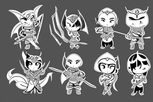 Chibi Samurai with baby dragon on shoulder tattoo idea