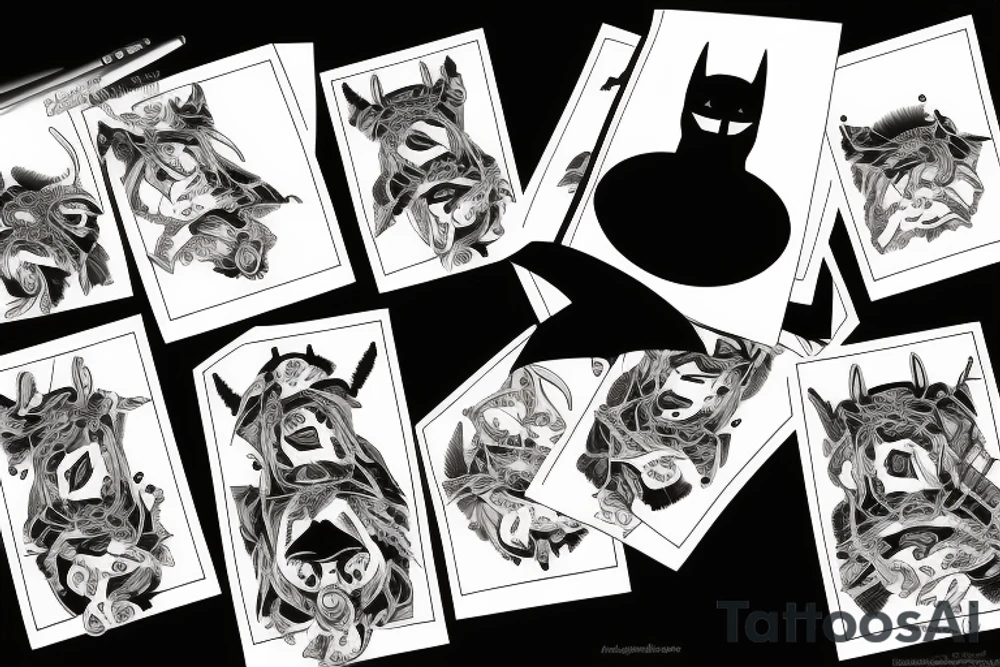 Tiger one eye cards batman tattoo idea